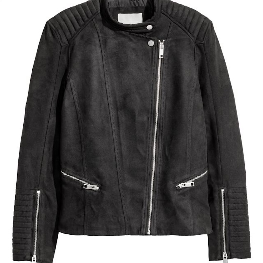 H&M | Suede biker jacket size 6